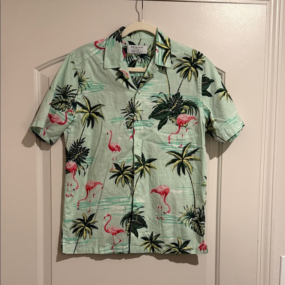 Primark Mint Green Flamingo Print Shirt
